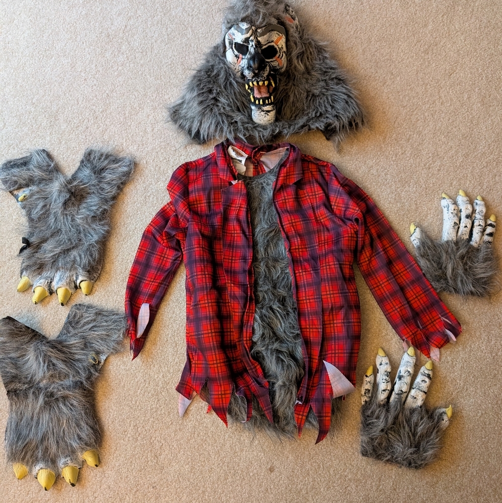 Red and Gray Werewolf Halloween Costume